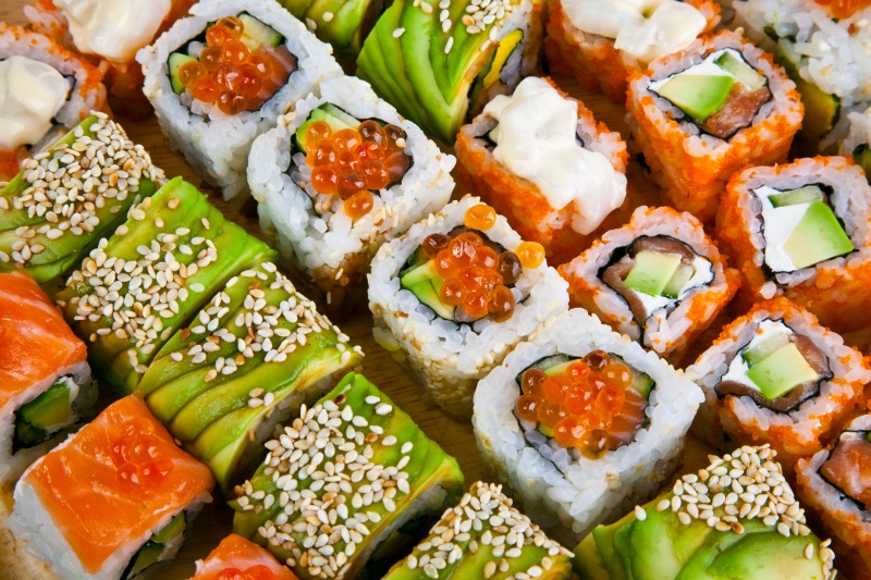 variedades de sushi