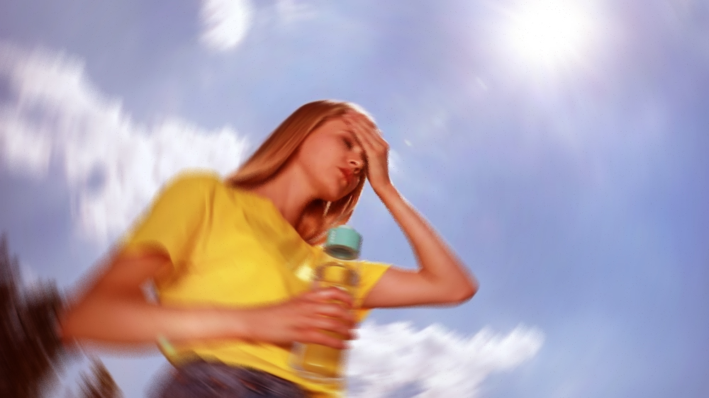 Mujer con golpe de calor